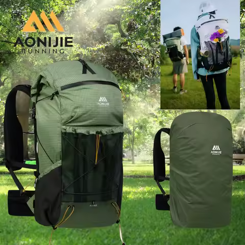 AONIJIE 42L Large Capacity Hiking Backpack Camping Backpack with Rain Cover Lightweight Travel Bag B