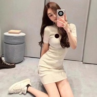 XYW8 MM 2025 Spring/Summer Pure Cotton Stretch Slim-Fit Retro Korean Fashion Dress