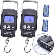 2 Pack Fish Scales, Portable Luggage Weight Scale with Backlit LCD Display 110lb / 50kg Electronic B