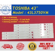 43L3750VM / 43L3750 Toshiba 43" LED TV backlight ( 100% New )