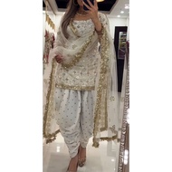 2026 MAC READYMADE ELEGANT WHITE & GOLD PARTY WEAR DHOTI SALWAR SUIT SIZE M TO 2XL | SEQUENCE DHOTI 