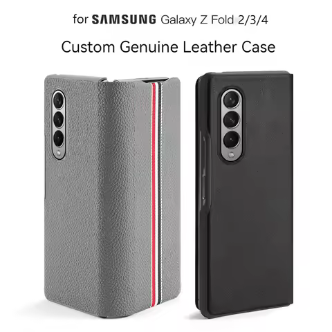 Genuine Leather For Samsung Galaxy Z Fold 5 4 3 5G Case Ultra Thin Flip Magnetic Cover For Galaxy Z 