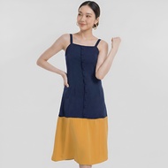 Weekend X Ob Design Women Long Sleeveless Colorblock Strap Midi Party Cocktail Dress