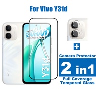 2 in 1 For Vivo Y31d Y21d Y19s Y29t Y31 Pro Y37C Y37t Y500 Pro Y500i 5G Full Coverage Tempered Glass