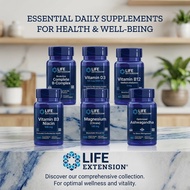 Life Extension Supplement Contains Vitamins B3 C B12 D3 Magnesium Ashwagandha, Supports Heart Brain 