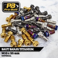 Titanium Bolts Thread 10 Probolt Titanium Bolts Master Brake Titanium Banjo Bolts Size M10x20 Smooth