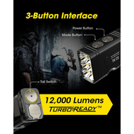 NITECORE Senter LED Flashlight OLED Display USB Rechargeable 12000 Lumens - TM12K