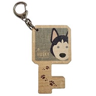 AR萌狗系列 木質手機架鑰匙圈 哈士奇 客製化禮物 鑰匙包