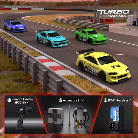 4 Pcs 1/76 Turbo Racing Micro RC Cars Limited Set Mini C71/C72/C73/C74 RC CAR Mini Racing Car Boy Gi