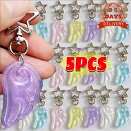 [3-5 DAYS DELIVERY]1/3/5PCS - Acrylic Glitter Angel Wing Keychain, Lightweight Compact Irregular Sha
