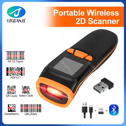 MBS08D Mini Pocket Barcode Scanner USB Wired Bluetooth 2.4G Wireless 1D 2D QR PDF417 Bar code for iP