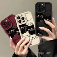 For Realme V50 V50A V23 V23i GT Master Edition GT Neo 5SE Flash GT NEO2T Narzo 50 30 50A 50i Prime Casing Graffiti Cute White Kitten Cat Angel Eyes Phone Case Soft Protective Cover