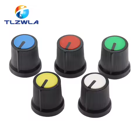 25PCS WH148 AG3 Potentiometer knob Cap AG3 Plastic knob for Diameter 6mm Plum Handle Yellow Orange B