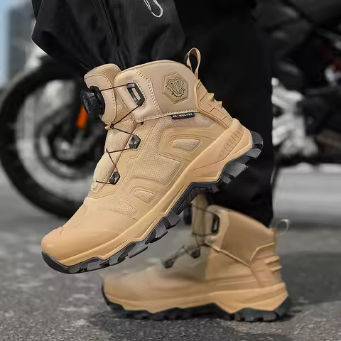 Men Women Motorcycle Racing Boots Windproof Anti-Slip Durable Motocross Boots Waterproof Riding Shoe