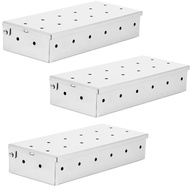 3 Pcs Smoker Box Sturdy Stainless Steel Grill Smoker Box Practical Wood Chip Smoker Box Versatile BB