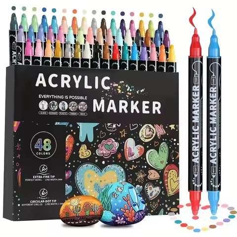 12-168 Colors Acrylic Marker Set Dual Head Marker Pen Professional Acrylic Painting Marker DIY Art S