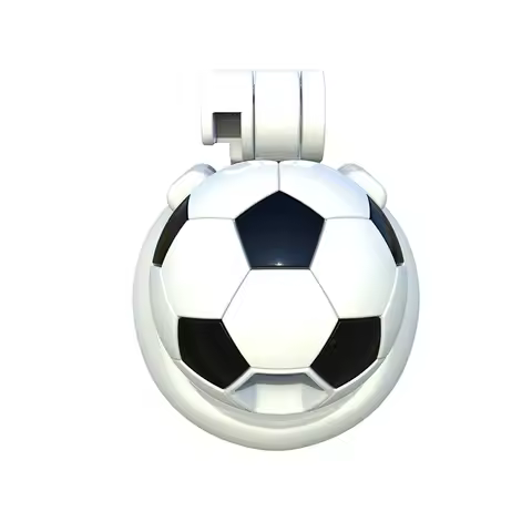 Football chastity lock, BDSM, abstinence, crossdressing, birdcage lock, locking ring to prevent slip