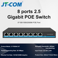 JT-COM สวิตช์ PoE ที่ไม่มีการจัดการ8-Port 2.5G | อีเทอร์เน็ตที่รวดเร็วเป็นพิเศษ | Iee 802.3af/At | F