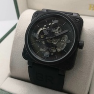 [BELL & ROSS] JAM Bell n Ross Rubber strap FullY AUTO UTK  jamtangan lelaki man‘s