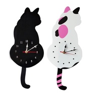 Cartoon Swing Clock Tail Clock 1510 Living Room Household Wall Clock Wall Decoration Wall Clock Cat 
