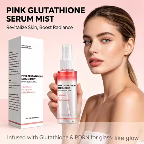 Pink Glutathione Serum Spray, Glow Serum Mist for Moisturizer, Soothing and Firming, Uneven skin ton