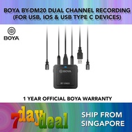 BOYA BY-DM20 Dual-Channel Lavalier Microphone Recording Kit (For iP devices, Type-C Android devices and USB Laptop)