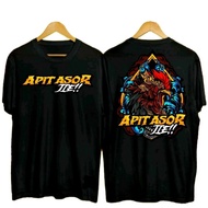 ASOR JIE FIGHTING COCK T-SHIRT WITH VECTOR MOTIF ORANGEbiru