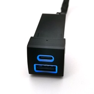 1PC Car USB QC3.0 Type-C PD Phone Charger Socket For Toyota Highlander Land Cruiser Prado 150 Rav4 C