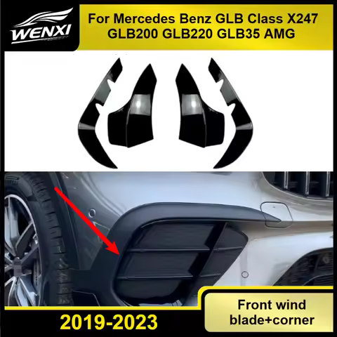 Car Front Bumper For Mercedes Benz GLB Class X247 GLB200 GLB220 GLB35 AMG 2019-2023 Side Splitter Li