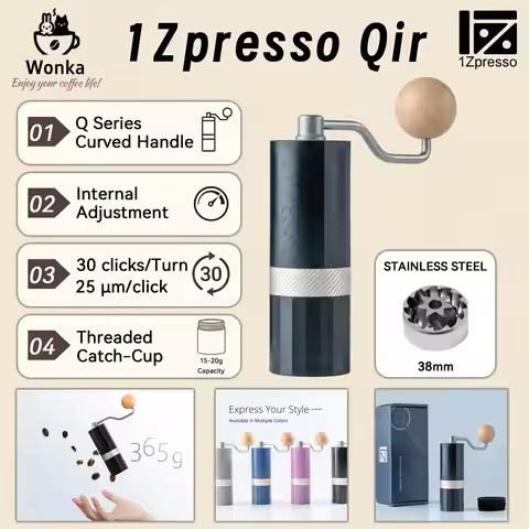 MINI 1PC 1zpresso Qair PC Bottom Heptagonal Portable Manual Coffee Grinder Espresso Coffee Maker Mil