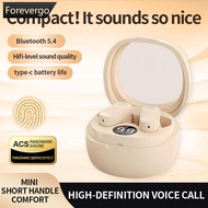 FOREVERGO Semi-In Ear Wireless Bluetooth Earbuds Super Long Endurance Short Stem ENC Call Noise Redu