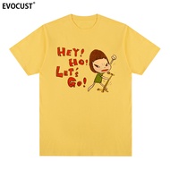 100% Cotton Yoshitomo Nara Short Sleeve T-Shirt Rock Girl Karaoke Japanese Cartoon Men Women Couple 