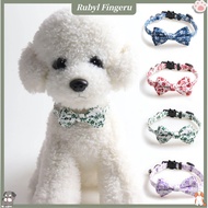 Kitten Collar Floral Pattern Dress-up Adjustable Pet Cats Bow Tie Collar with Bell Pet Supplies Beau