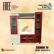 Lemari tv 32 inch minimalis / Liswar tv modern partisi ekonomis Olshop Kartina