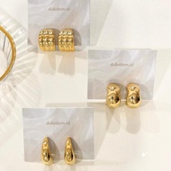 [Dubidam.id] Hijab Earrings Gold Earring/s Aesthetic Earring/s Korean Earring/s Hijab Earrings Silve