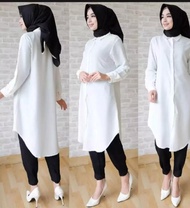 Kemeja Panjang long tunik polos Baju atasan wanita terbaru kekinian viral  fashion wanita muslim war