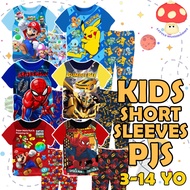 [SG SELLER LOCAL STOCK] + LITTLE MUSHROOMS + CHILDREN KIDS BOYS TODDLERS CUDDLE ME CARTOON COTTON PYJAMAS SLEEPING WEAR HOME WEAR CASUAL WEAR | POKEMON BUMBLEBEE TRANSFORMER SPIDERMAN SUPER MARIO AVENGERS ROBLOX TOY STORY MINECRAFT ||