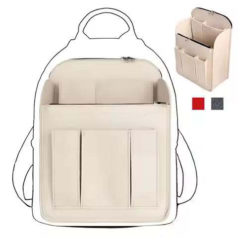 Durable Multi-Pocket Backpack Inner Bag Felt Portable Liner Bag Travel Large Capacity Bag Organizer 