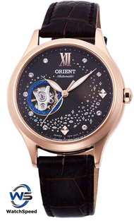 Orient RA-AG0017Y Automatic Semi-Skeleton Leather Strap Analog Ladies' Watch