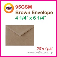 Brown Envelope 6 1/4  x 4 1/4  / 159mm x 108mm (20 pcs/pkt) / 褐色信封 / Sampul Surat Coklat