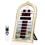 Auto-adjust Brightness LED Azan Clock With Speaker Muslim Pray Wall Clock Multi-languages Words Display 8 Azan sounds