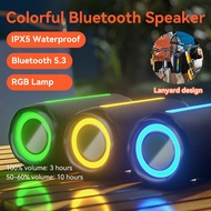 IPX5 Waterproof Bluetooth Speaker Portable RGB Light TF USB Outdoor Bicycle Speaker 10H Battery