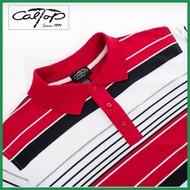 ▨ ◎ ◸ Caltop Polo Shirt Striped (Black/ Brown/ Red)