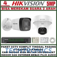 Techtronics | Hikvision 5mp CCTV package 4 channels 2 cameras ptz two way audio 2 direction turbo hd