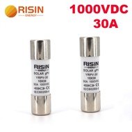 Risin 2pcs 10x38mm 1000Vdc Solar PV Photovoltaic Fuse Cylindrical fuse link 6Amp to 30Amp Interrupt 