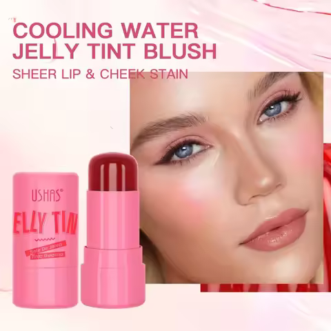 4 Colors Jelly Blush Stick Lip Balm Eyeshadow 3-in-1 Multi-Use Matte Blush Moisturize Brighten Lip G
