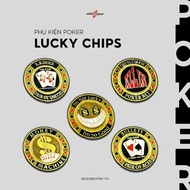 Vietnam Lucky Space Poker Chips, Lucky gold coins, stainless alloy, card protectors, poker accessori