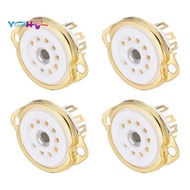 4Pcs 9pin Tube Socket Ceramic Tube Socket,Vacuum Protect Tube Socket for 12AX7,12AT7,12AU7,ECC83,ECC
