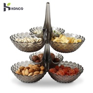 Konco Sugar Candy Nuts Dish Dessert Cake Plates Fruit Storage Tray Snacks Dish Stackable Fruits Plates Snacks Display Stand Rack Birthday Party Dessert Decoration stand