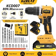 KEELAT KCD007 BRUSHLESS 20V MESIN BOR 2BATERAI CAS 10MM CORDLESSDRILL BATERAI MAKITA YANG KOMPATIBEL